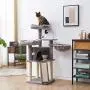 IBUYKE Cat Tree Tower Condo Cat Play Furniture with Sisal Scratching Posts Perches Houses Kitten Play House, Light Gray, UCT012021W IBUYKE Cat Tree Tower Condo Cat Play Furniture with Sisal Scratching Posts Perches Houses Kitten Play House, Light Gray, UCT012021W