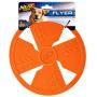 Nerf Dog Rubber Flyer Dog Toy, Frisbee, Lightweight, Durable and Water Resistant, Great for Beach and Pool, 10 inch diameter, for Medium/Large Breeds, Two Pack, Green and Orange