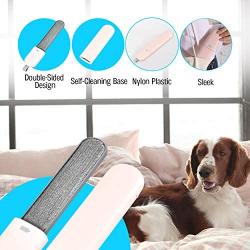 Petspective Pet Hair Remover Brush – Double-Sided Dog & Cat Lint Remover with Self-Cleaning Base Keeps Your Sofa, Beddings, Carpet, Clothes Free of Pet Hairs – Travel Sized Pet Hair Brush