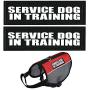4pcs Service Dog Patch 6'' x 2'' - Service Dog In Training/Service Dog Patches,Clear Pattern & Velcro Dog Patches for Vest,Velcro Patches for Dog Harness,Dog Vest Patches