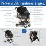 HPZ Pet Rover Lite Premium Light-Weight Dog/Cat/Pet Stroller Travel Carriage with Convertible Compartment/Zipper-Less Entry/1-Hand Quick Fold/Aluminum Frame for Small & Medium Pets