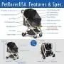 HPZ Pet Rover Lite Premium Light-Weight Dog/Cat/Pet Stroller Travel Carriage with Convertible Compartment/Zipper-Less Entry/1-Hand Quick Fold/Aluminum Frame for Small & Medium Pets