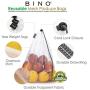 BINO Mesh Reusable Produce Bags - Set of 4 - Mesh Bags Reusable Mesh Produce Bags Kitchen Reusable Grocery Bags Reusable Washable Produce Bags Grocery Reusable Mesh Bags For Vegetables Produce Bag