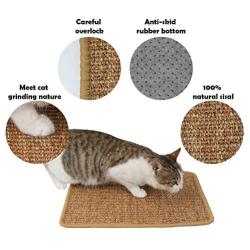 GAPZER Cat Scratch Mat, 2PCS Kitty Natural Sisal Mat Horizontal Cats Floor Scratching Pad to Protect Sofas & Furniture for Grinding Claws