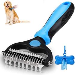 KAYI Dematting Dog Brush, Pet Grooming Brush for Dogs & Cats. Undercoat Rake Tangles Removing Deshedding Shedding Brush for Long Hair Large Dog