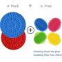Dog Lick Pad 2pcs New Version Dog Licking Pads for Bathing with Powerful Suction Cup Dog Peanut Butter Lick Mat Used for Pet Bathing Grooming and Dog Training with Groom Brush by Free