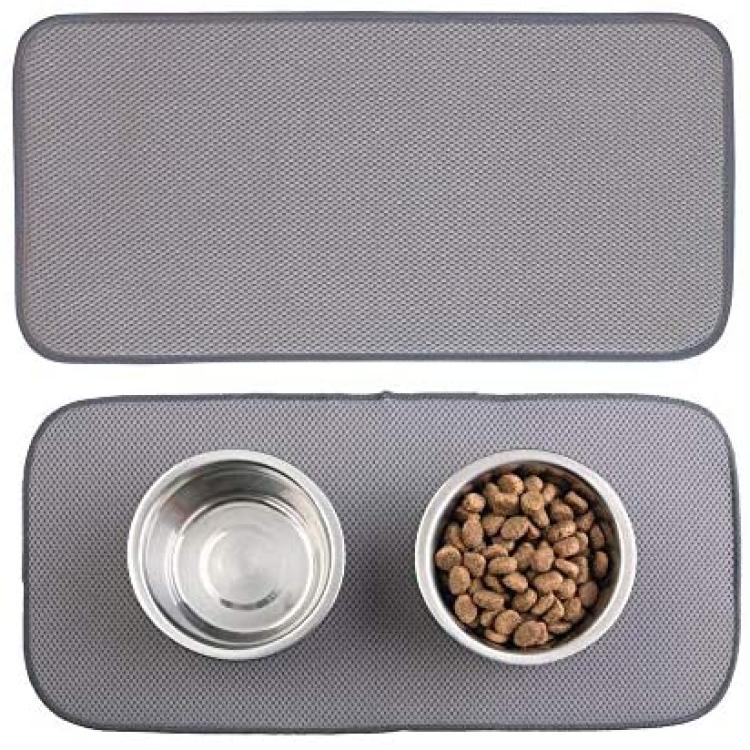 Water Bowl Mat Dog Feeding Absorbent Microfiber Dogs Food Anti Skid Pet