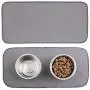 mDesign Premium Quality Microfiber Polyester Pet Food and Water Bowl Feeding Mat for Dogs - Ultra Absorbent Reversible Placemat - Folds for Compact Storage - Small, 2 Pack - Pewter Gray/Ivory mDesign Premium Quality Microfiber Polyester Pet Food and Water Bowl Feeding Mat for Dogs - Ultra Absorbent Reversible Placemat - Folds for Compact Storage - Small, 2 Pack - Pewter Gray/Ivory