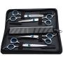 sesaisi Pet Dog Grooming Scissors Professional Hair Grooming Scissors Curved Shears Kit Thinning Trimmer Comb Hair Cutting Tool 6 Pieces Set