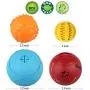 PrimePets 4Pack IQ Treat Ball, Fun Interactive Food Dispensing Dog Toys, Dog Puzzle Chew Toys, Non-Toxic Natural Rubber Dog Chew Toys, Interactive Dog Toys for Tooth Cleaning, Chewing, Playing