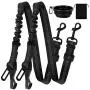 ColorfulLaVie Upgraded Dog Seat Belt, 2 in 1 Dog Car Seatbelts with Water Bowl Drawstring Pocket,Metal Buckle Elastic Buffered Reflective Seat Belts, 2 Pack, Adjustable Length for Travel Daily Use