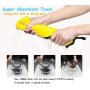 Kwispel Dog Bath Towel - Super Absorbent Microfiber Dog Towel for Small Medium Large Dogs and Cats, Yellow & Grey