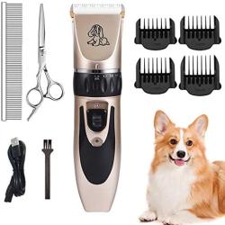 AIPET Dog Clippers Cordless Pet Hair Grooming Clippers Kit, Professional Low Noise Rechargeable Cordless Cat and Dog Clippers