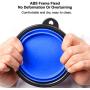 HaoDeng Collapsible Dog Bowl, 2 Pack (Pink+Blue) Collapsible Dog Water Bowls for Cats Dogs, Portable Pet Feeding Watering Dish for Walking Parking Traveling with 2 Metal Carabiners