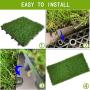 Hamiledyi Artificial Interlocking Dog Grass Mat,Puppy Pee Pad Turf Rug Pet Indoor Replacement Potty Training for Dog Patio Lawn Decoration - 11.8 x 11.8in