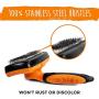 Mighty Paw Dog Grooming Brush | Durable Self-Cleaning Pet Brush. 100% Stainless Steel Soft Bent Bristles. Great for Removing Hair, Mats, & Tangles. Soft Ergonomic Handle for Extra Comfort