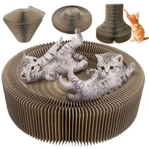 1899 Multi-Function Cat Scratcher Cardboard, Collapsible Cat Scratcher Lounge Bed with Catnip Bal, High Density Recycled Corrugated Kitty Scratching Pad Cats Turbo Toys 1899 Multi-Function Cat Scratcher Cardboard, Collapsible Cat Scratcher Lounge Bed with Catnip Bal, High Density Recycled Corrugated Kitty Scratching Pad Cats Turbo Toys