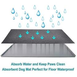 Mofason Pet Food Mat Waterproof Dog Mat XL (24x16) or L (20''x13'') – 0.5 inch Raised Edge, Dog Cat Silicone Feeding Placemat Water Bowl Tray for Floors, Nonslip Washable Dog Mat for Food and Water
