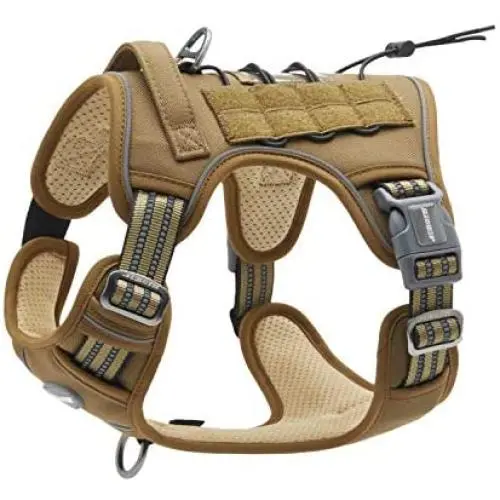 Auroth Tactical Dog Training Harness No Pulling Front Clip Leash Adhesion Reflective K9 Pet Working Vest Easy Control for Small Medium Large Dogs Army Yellow S Auroth Tactical Dog Training Harness No Pulling Front Clip Leash Adhesion Reflective K9 Pet Working Vest Easy Control for Small Medium Large Dogs Army Yellow S