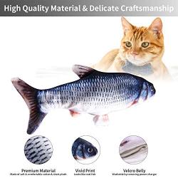 Geternal Simulation Electric Doll Fish Realistic Plush Wagging Fish Cat Interactive Toy Catnip Toys USB Charging Pets Chew Bite Supplies
