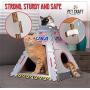 Pet Craft Supply Space House Corrugated Cardboard Cat House Condo Tent Hideaway Cave Furniture Playhouse with Scratching Board and Catnip & Silvervine Blend Scratcher for Kittens and Adult Cats