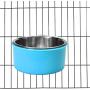 Joyoldelf Dog Bowl Feeder Pet Puppy Food Water Bowl, 2-in-1 Plastic Bowl & Stainless Steel Bowl, Mountable Cat/Rabbit/Bird/Hamster/Shitzu/Ferret Food Basin Dish Perfect for Crates