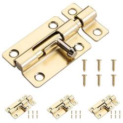 Door Security Slide Latch Lock Thickened Stainless Steel Barrel Bolt, Heavy Duty Sliding Latch Lock for Door Gate Window, Set of 4