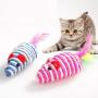 Sarahair Pet Cat Chew Interactive Mouse Cartoon Toy, Cat Kitten Teaser Play Catch Colorful Sisal Mice Toy Pet Cat Kitten Scratch Feather Dolls Toy Pet Cat Kitten Training Toy Gift Supplies 2pc Random