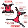 MyDog No Pull Dog Vest Harness with 4 Snap Buckles [No Need to Go Over Dog’s Head] Reflective Easy Control Handle and 2 Front & Back Metal Leash Rings Dog Harness for Outdoor Dogs