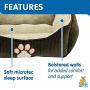 Cozy Pet Embroidered Paw Print Textured Lounger Pet Bed for Dogs
