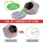 Kitty City Large Faux Leather Trimmed Felt Cat Cave, Felt Bed, Felt Lounge