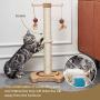 PEEKAB Cat Scratching Post Kitten Sisal Scratcher Tree Cat Tracking Interactive Toys - 25 inches Beige