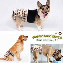 Cos2be Female Dogs Diapers Washable Reusable Wraps,Soft & Comfortable Diapers for Small to Middle Dog-Pack of 3(XS)