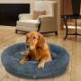 Utotol Donut Dog Bed, Self-Warming Faux Fur Calming Pet Bed Comfortable Round Cuddler Dog Bed for Small/Medium/Large Dogs and Cats Up 40-100 lbs