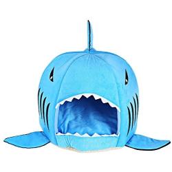 cocopet Shark Bed for Small Cat Dog Cave Cozy Bed Removable Cushion,Waterproof Bottom
