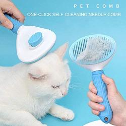 SPDD Pet Dog Comb Hair Brush Trimmer,Dog Manual Shedding Pet Supplies Grooming Deshedding Razor Pet Comb Hair Remover Brush Pet Hair Trimming(Blue Thin)