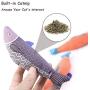 AKETCH 3 Pack Catnip Fish Cat Toy Cat Chew Squeaky Toy Interactive Pets Pillow Plush Bite Kick Fish Toys with Catnip for Cat Toothbrush