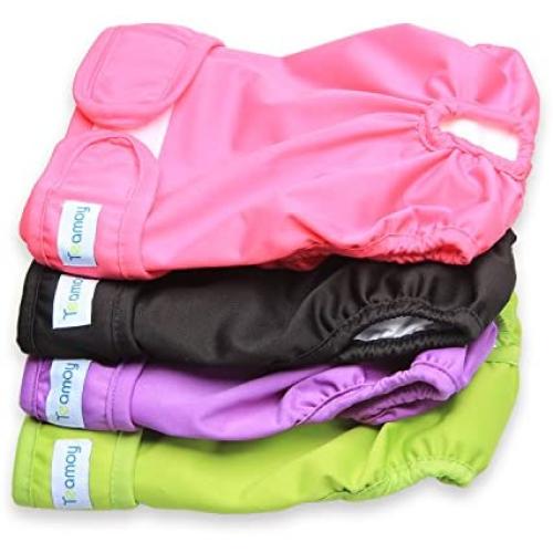 Teamoy Washable Female Dog Diapers, Reusable Doggie Diaper Wraps for Female Dogs, Super-Absorbent and Comfortable