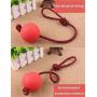 JKQ Dog Rope Ball Ball On A Rope Dog Toy Natural Elastic Solid Rubber Dogs Balls Chew Toys for Small Dogs