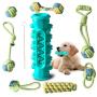 Dog Chew Rope Toys, Dog Toothbrush Toy with Cleaning Brush Durable Cotton Rope Toys for Aggressive Chewers Small Medium Dogs Pets