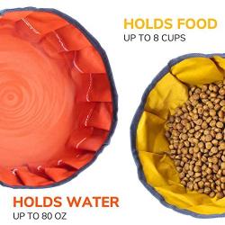 LumoLeaf Collapsible Dog Travel Bowls, Large Lightweight Foldable Bowl, Water and Food Bowls for Pets Dogs Cats with Zipper