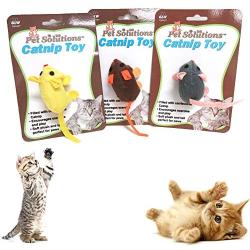 3X Pet Kitten Cat Toy Catnip Mice Soft Plush Mouse Interactive Play Exercise Fun