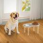 NIUBEE Raised Cat Dog Bowls, Clear Acrylic Elevated Pet Feeder with Dishes for Food and Water