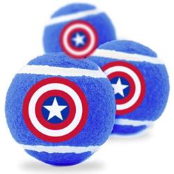 Buckle-Down Dog Toy Tennis Balls Captain America Shield Blue