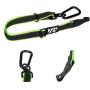 2PET Dog Seatbelt Strap Adjustable Dog Seat Belt for All Breeds – Use with Harness – All Car Makes – Carabiner Clip Leash – Green and Black