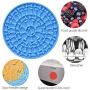 GeeRic Dog Lick Pad 2 Pieces Dog Lick Mat Pet Lick Mat Slow Feeders Distraction Device with Suction Cup to Wall for Bath Grooming, Bonus 1 Spatula+1 Brush