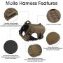 Working Dog MOLLE Vest with Handle Military No Pull Adjustable Service Vest for Large Medium Dogs with 2 Metal Buckles, No Pulling Front Leash Clip, Hook & Loop for Dog Patch