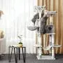 FEANDREA Cat Tree, Large Cat Tower, 64.6 Inches, Cat Activity Center with Hammock, Basket, Removable Fur Ball Sticks, Cat Condo
