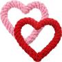 Mudder 2 Pieces Valentines Day Heart Shaped Rope Dog Chew Toys Pet Toys for Valentines Day Dog Supplies