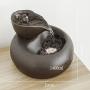 FEENGG Pet Fountain, Automatic Ceramic Lotus Cat Water Fountain Pet Drinking Fountain for Cat